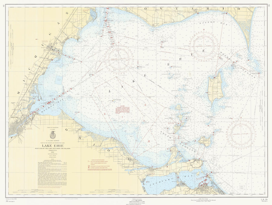 Lake Erie - West End Map - 1956