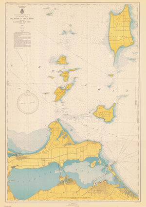 Lake Erie Islands & Sandusky Bay Map - 1946