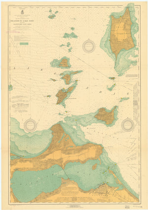 Lake Erie Islands & Sandusky Bay Map - 1917