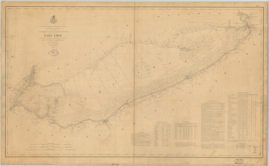 Lake Erie Map - 1880
