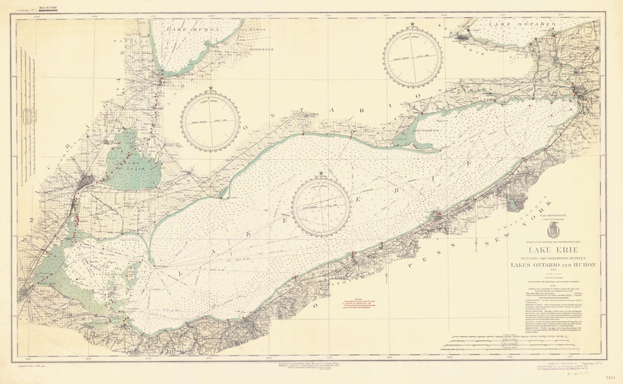 Lake Erie Map - 1934