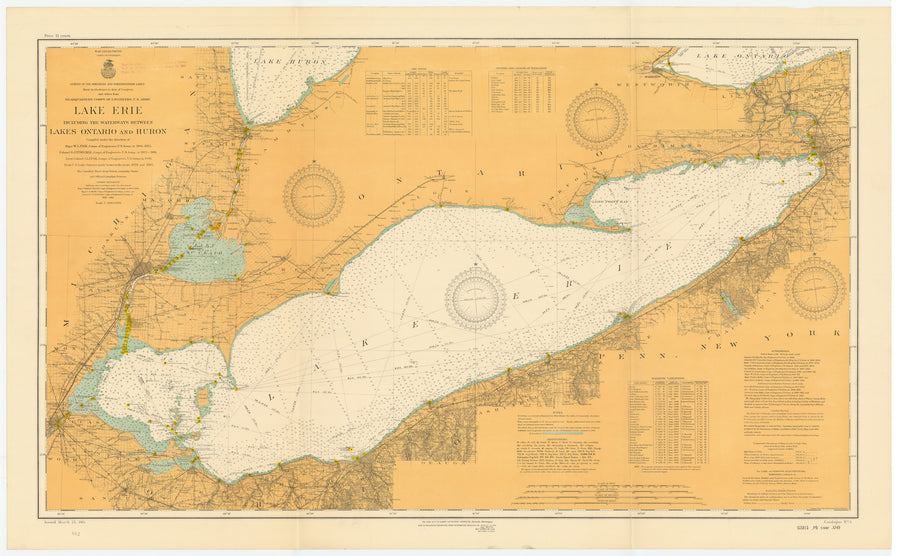 Lake Erie Map - 1913