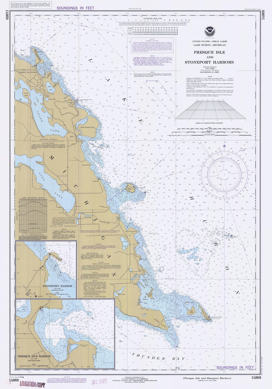 Lake Huron - Presque Isle Map - 1983