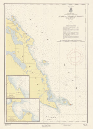 Lake Huron -Presque Isle Map - 1955