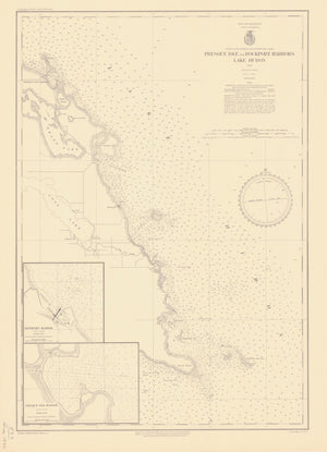 Lake Huron - Presque Isle and Rockport Harbors Map - 1934