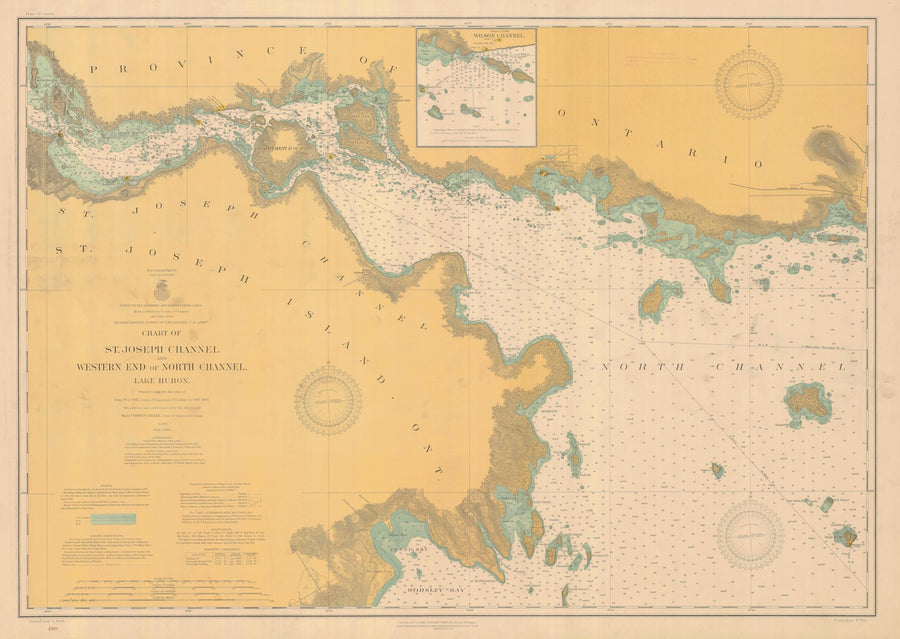 Lake Huron - St. Joseph Channel Map - 1909