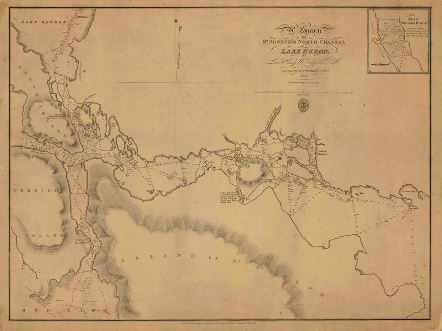 Lake Huron - St. Joseph's North Channel Map - 1822