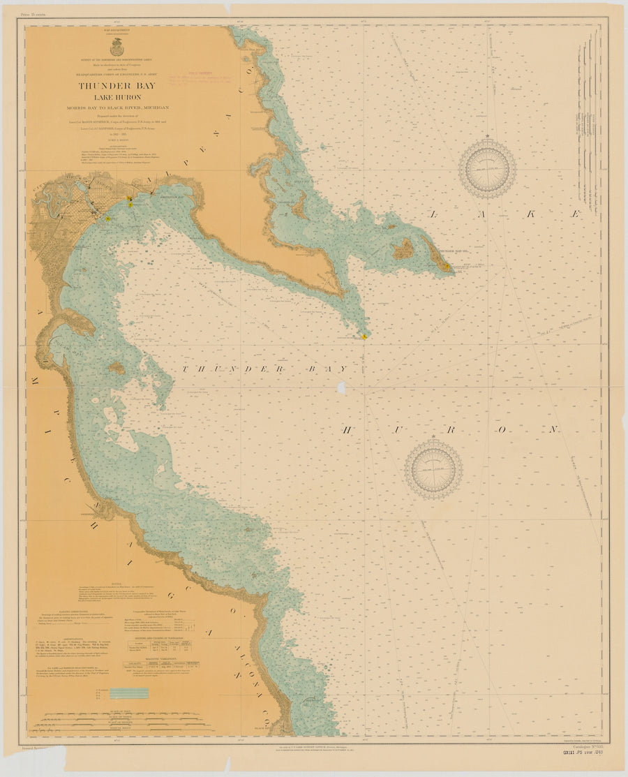 Lake Huron - Thunder Bay Map - 1913