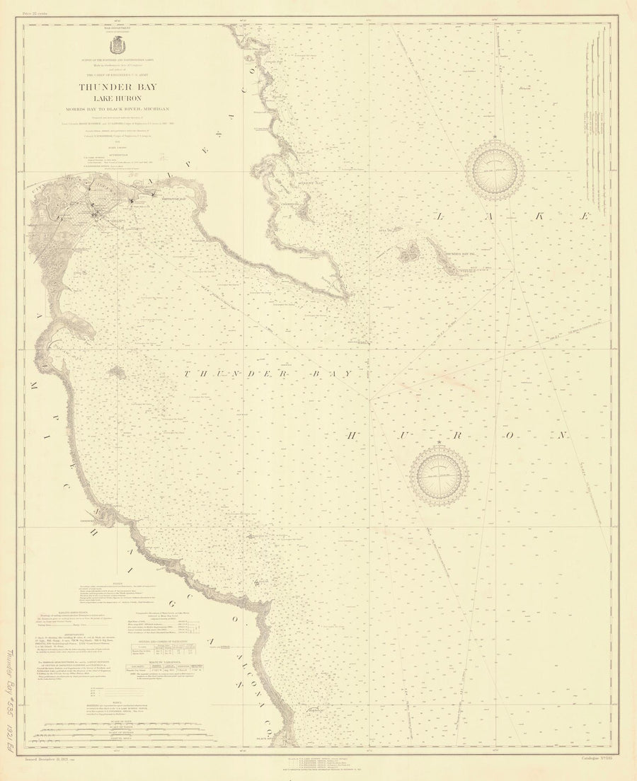 Lake Huron - Thunder Bay Map - 1921