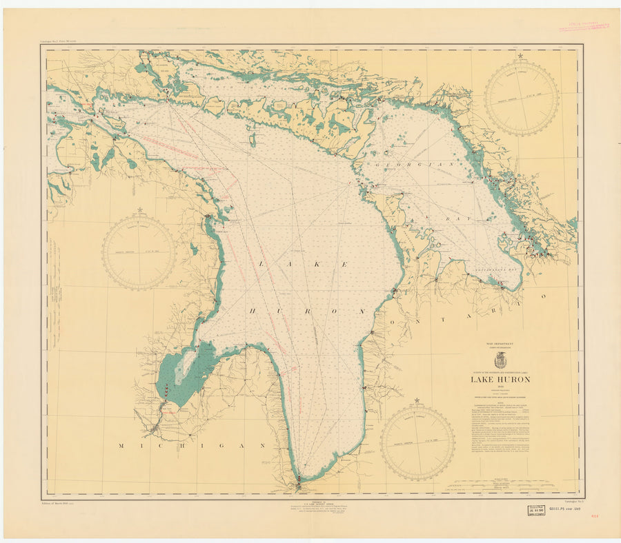 Lake Huron Map - 1940