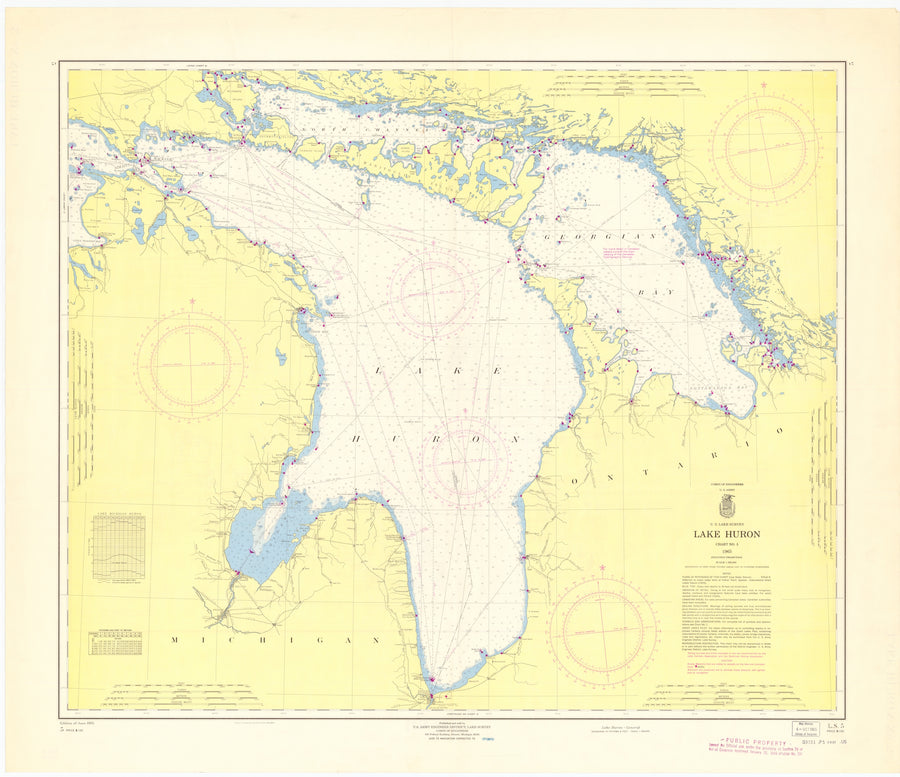 Lake Huron Map - 1965