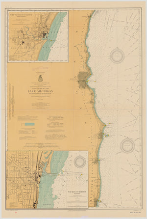 Lake Michigan - Port Washington to Waukegan Map - 1914