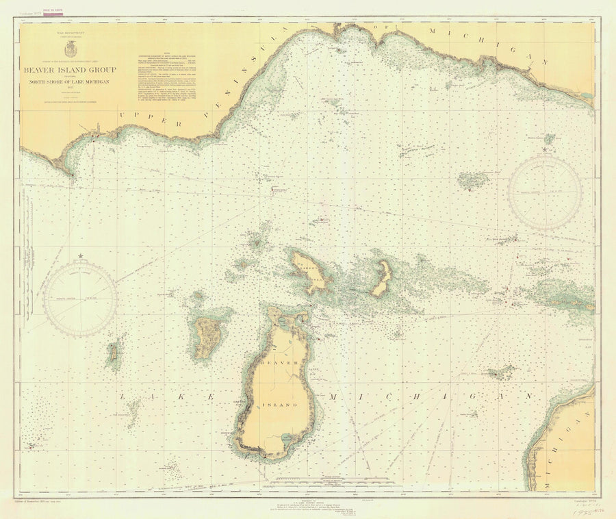 Lake Michigan - Beaver Islands Map - 1935