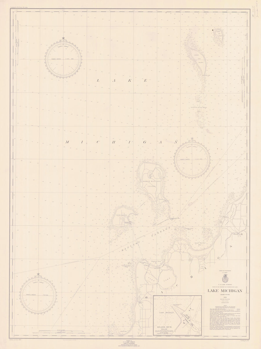 Lake Michigan- Chart 705 - 1950