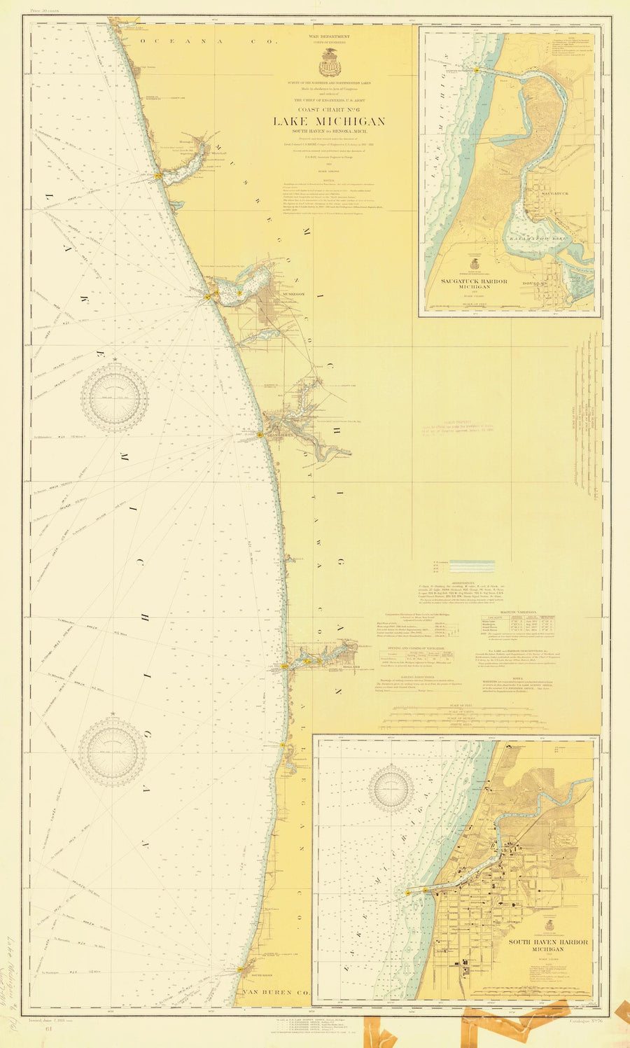Lake Michigan - Eastern Shore Map 1919