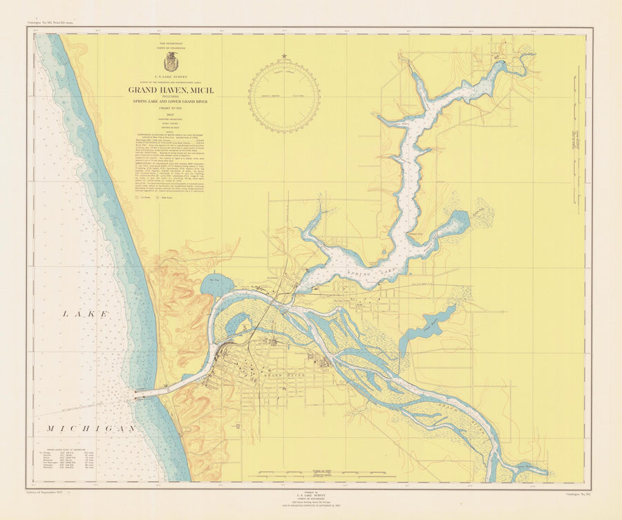 Lake Michigan - Grand Haven Map - 1947