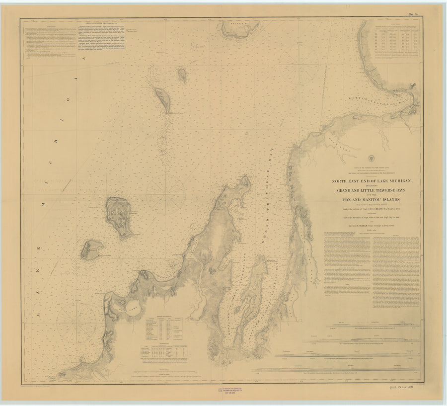 Lake Michigan - Grand and Little Traverse Bays Map - 1896