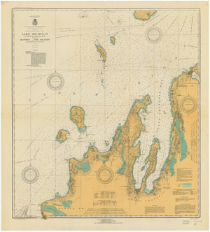 Lake Michigan - Manitou and Fox Islands Map - 1927
