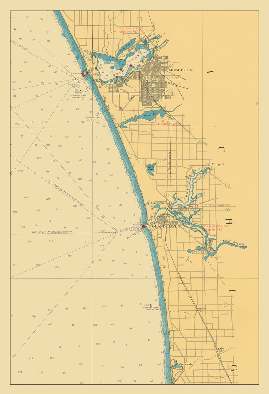Lake Michigan - Muskegon to Pigeon Lake 1947
