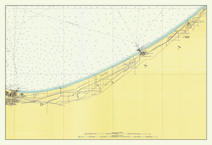 Lake Michigan Map - New Buffalo to Gary - 1947