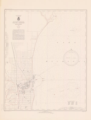 Lake Michigan - Racine Harbor Map - 1939