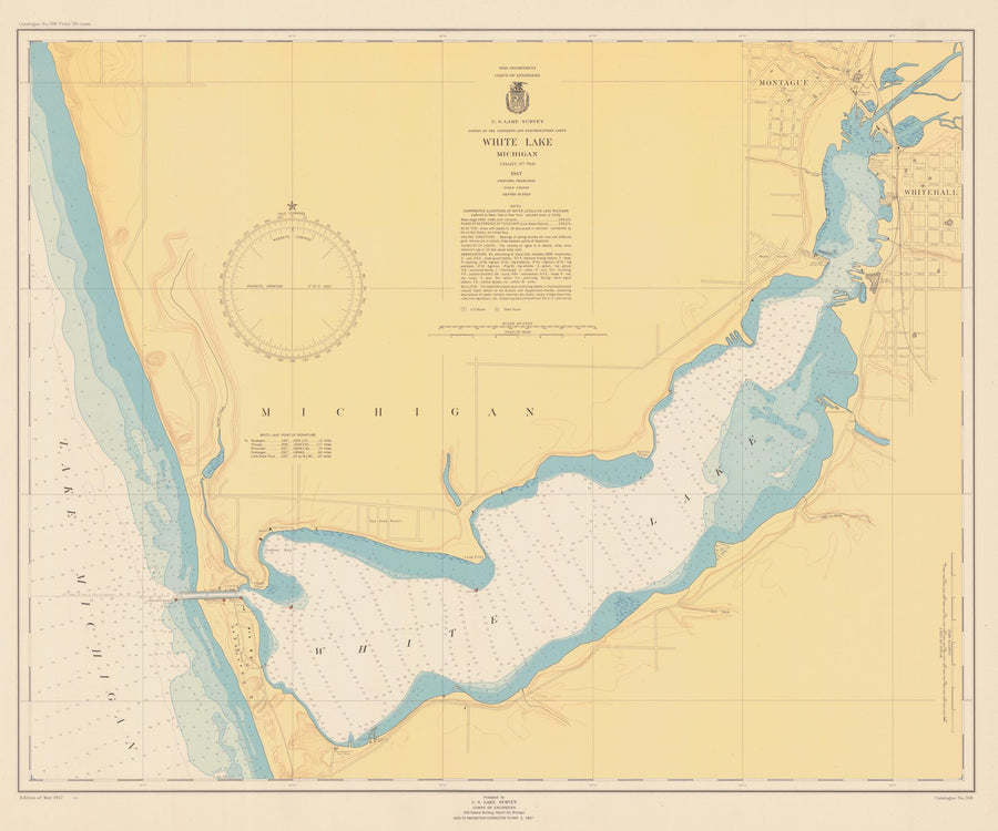 Lake Michigan - White Lake Map - 1947