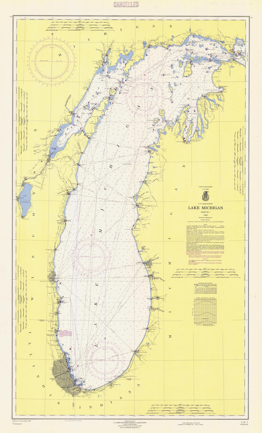 Michigan Chart Lake Michigan - Chart 7 - 1963 – HullSpeed Designs