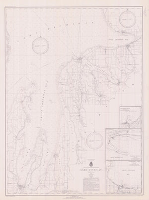 Lake Michigan - Grand Traverse Bay & Little Traverse Bay Map - 1942