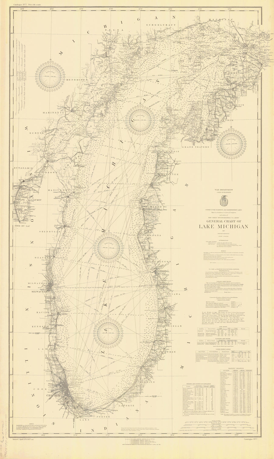 Lake Michigan Map - 1927