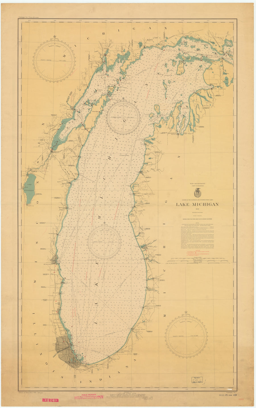 Lake Michigan Map - 1942