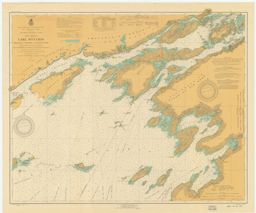 Lake Ontario - East End Map - 1917