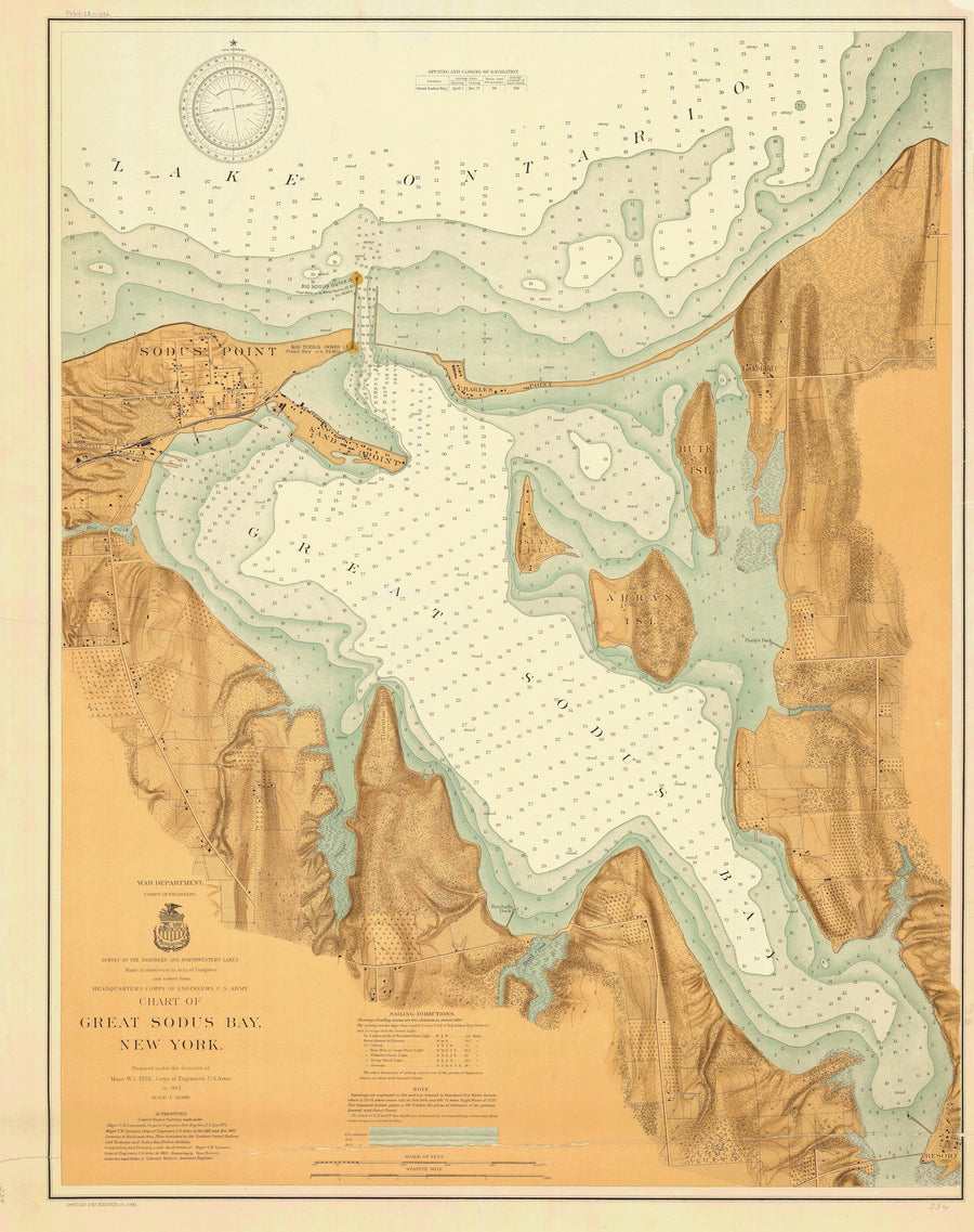 Lake Ontario - Great Sodus Bay Map - 1902
