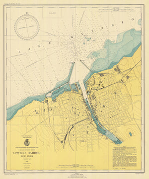 Lake Ontario - Oswego Harbor Map - 1946