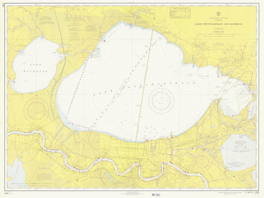 Lake Pontchartrain Map - 1967