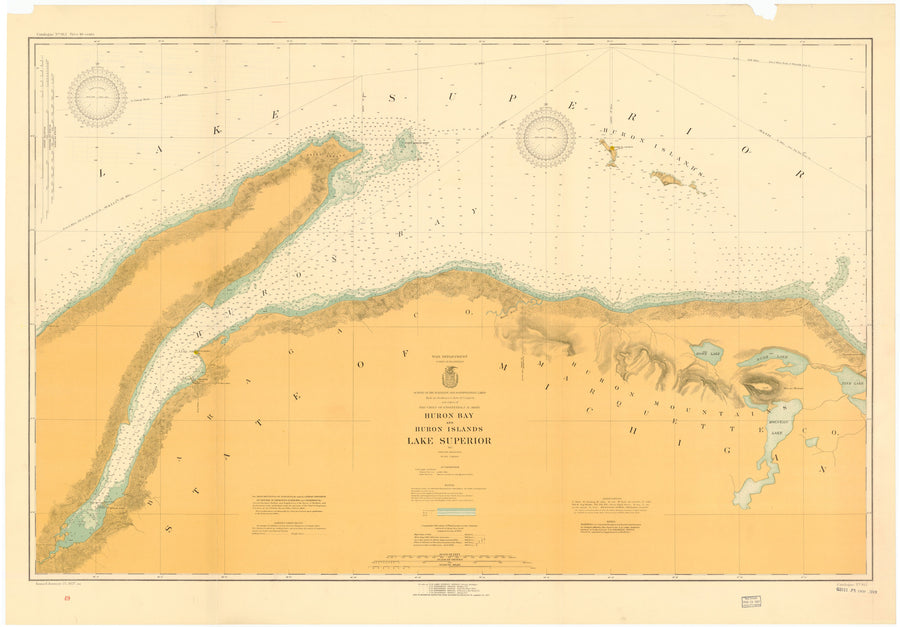 Lake Superior - Huron Bay Map 1927