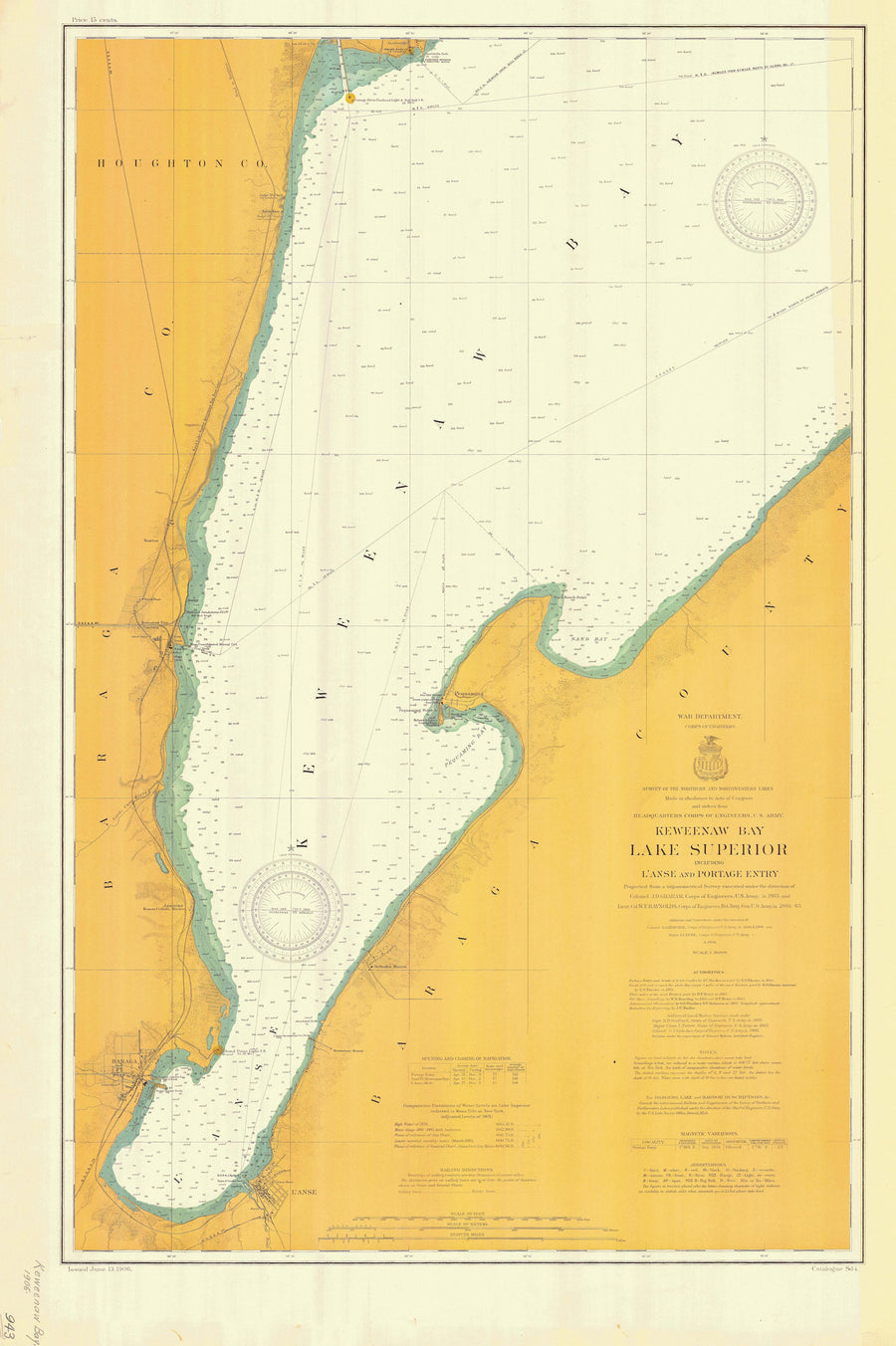 Lake Superior - Keweenaw Bay Map 1906