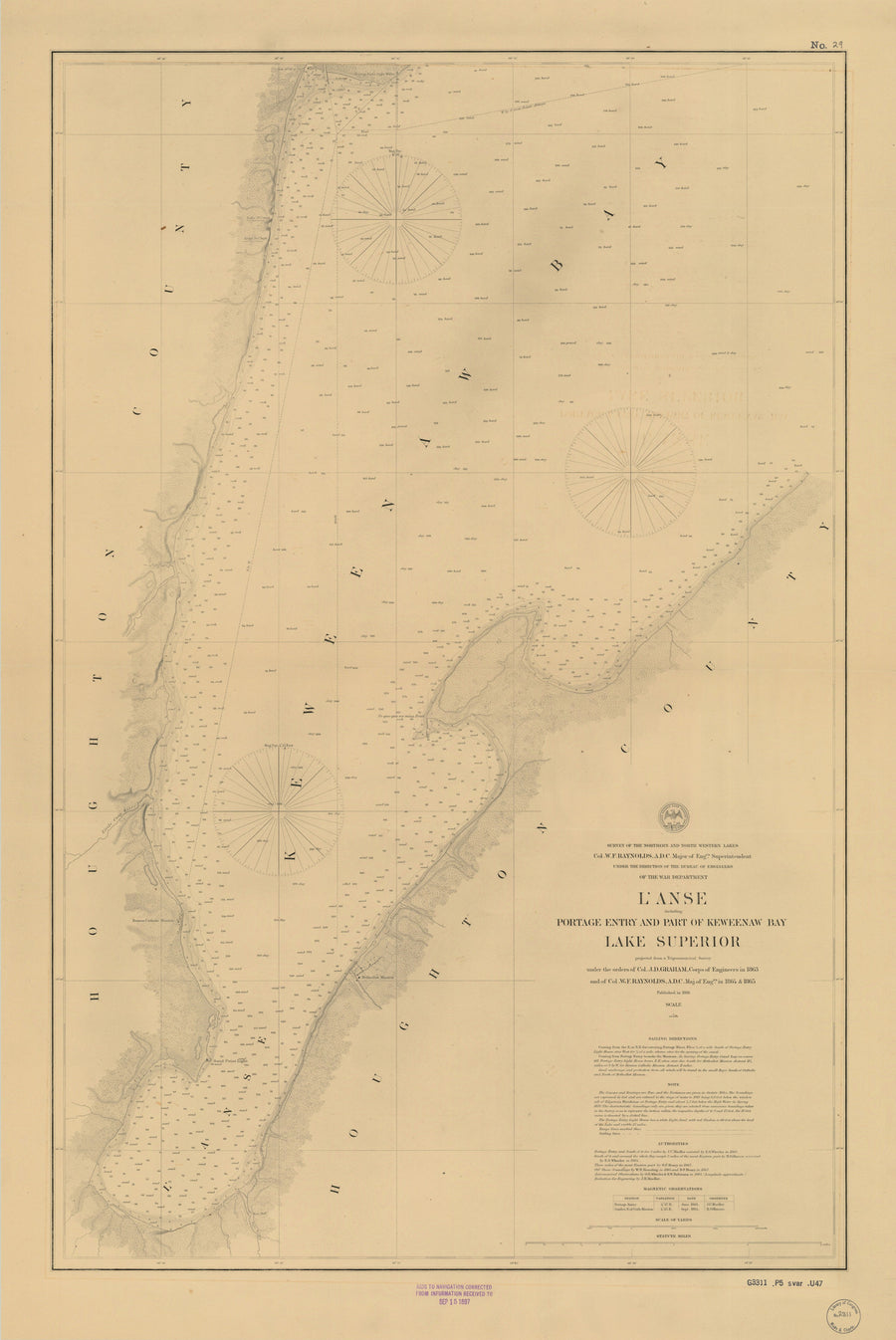 Lake Superior - Keweenaw Bay Map 1897