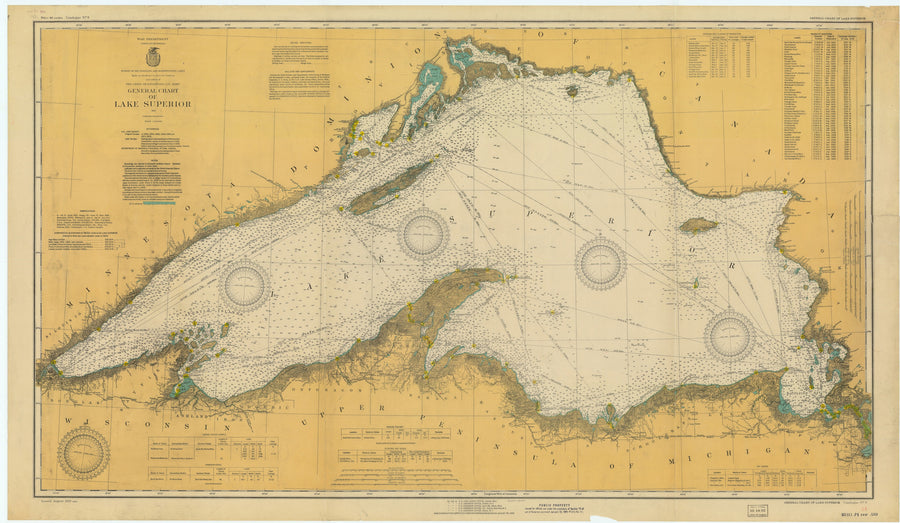 Lake Superior Map - 1929