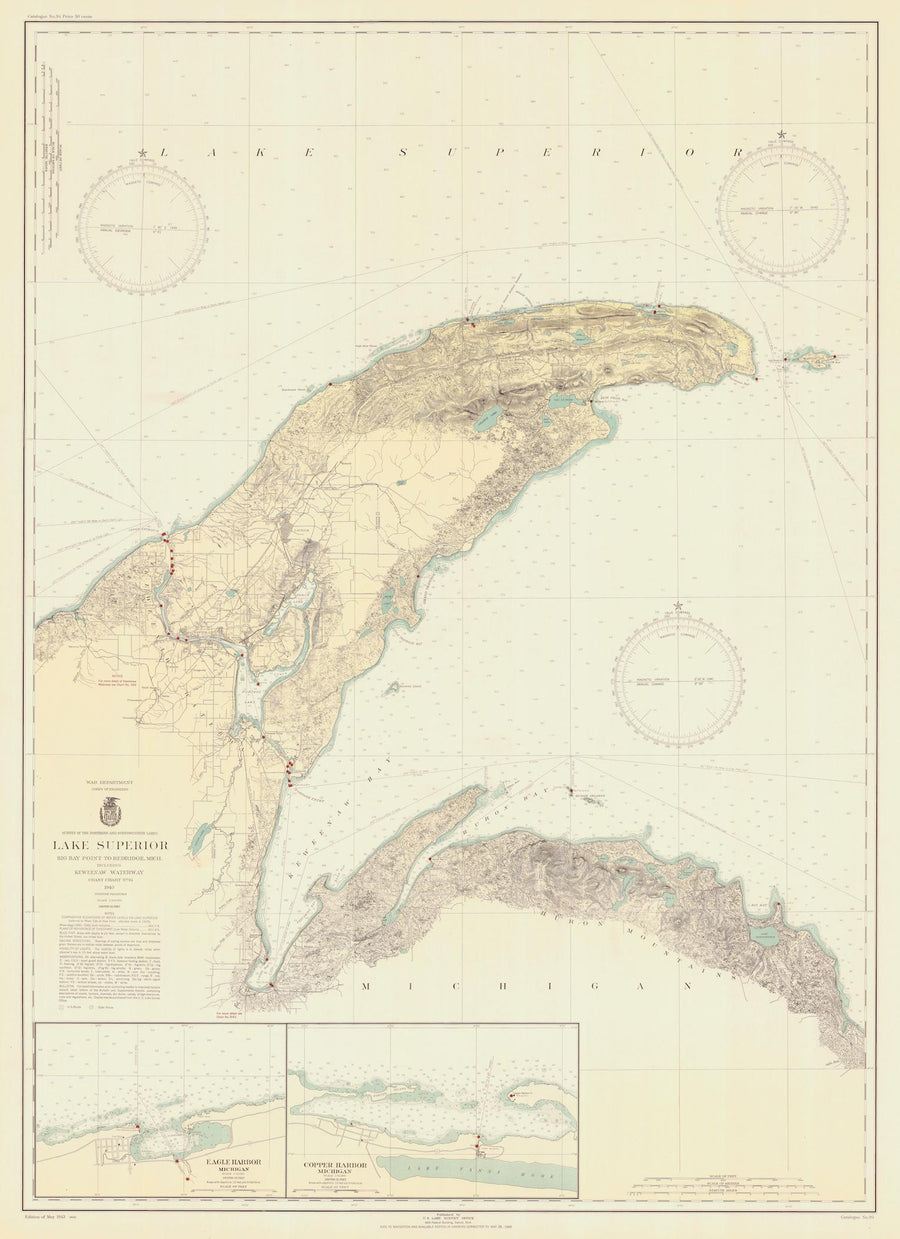 Lake Superior - Big Bay Point to Redridge Map - 1943