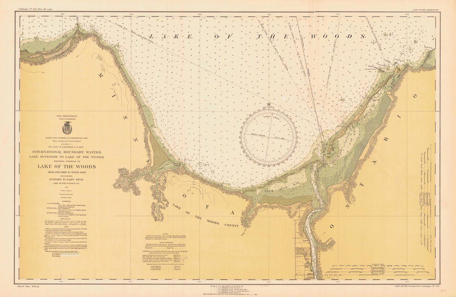 Lake of the Woods - Long Point to Windy Point Map - 1932