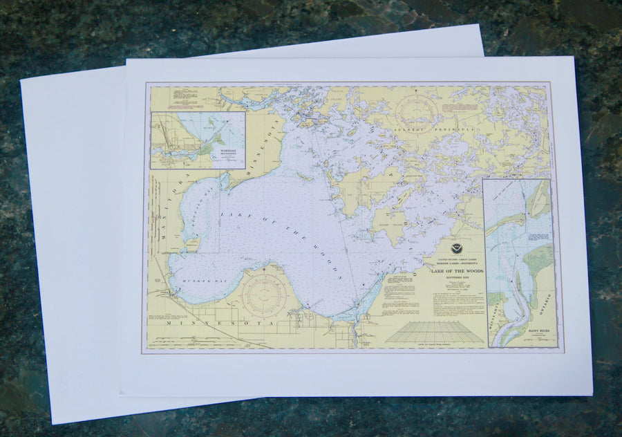 Lake of the Woods Map Notecards 4.25"x5.5"