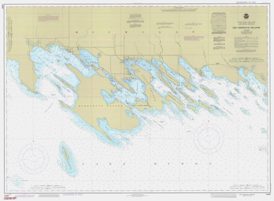 Les Cheneaux Islands - Lake Huron Map - 1986