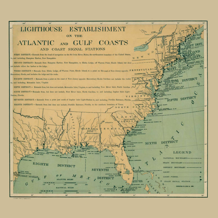 Lighthouses of the Atlantic & Gulf Coasts - 1898