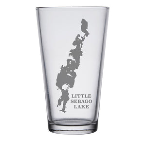 Little Sebago Lake Map Engraved Glasses