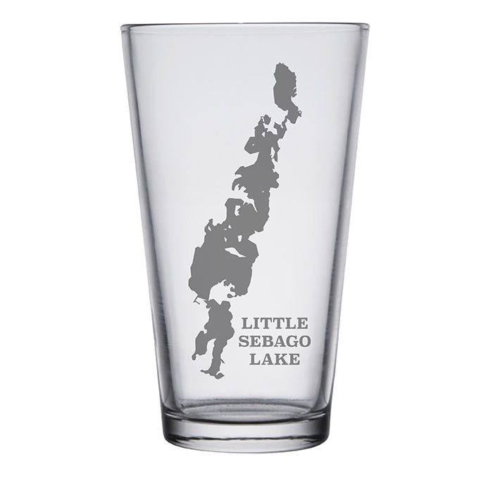 Little Sebago Lake Map Glasses