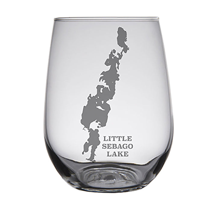 Little Sebago Lake Map Glasses