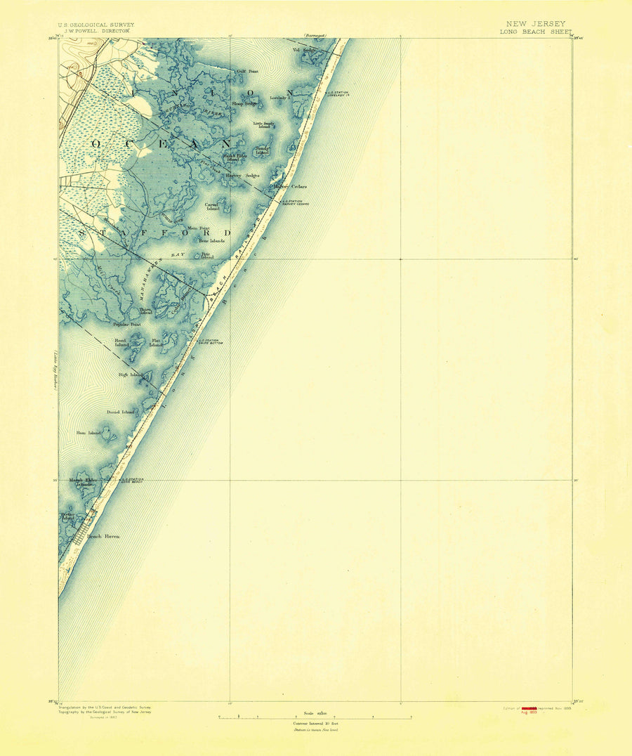 Long Beach Island Map - 1893