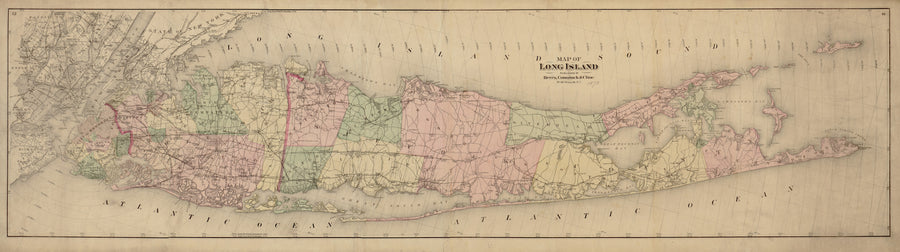 Long Island Map - 1873