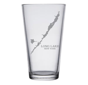 Long Lake (NY) Map Engraved Glasses