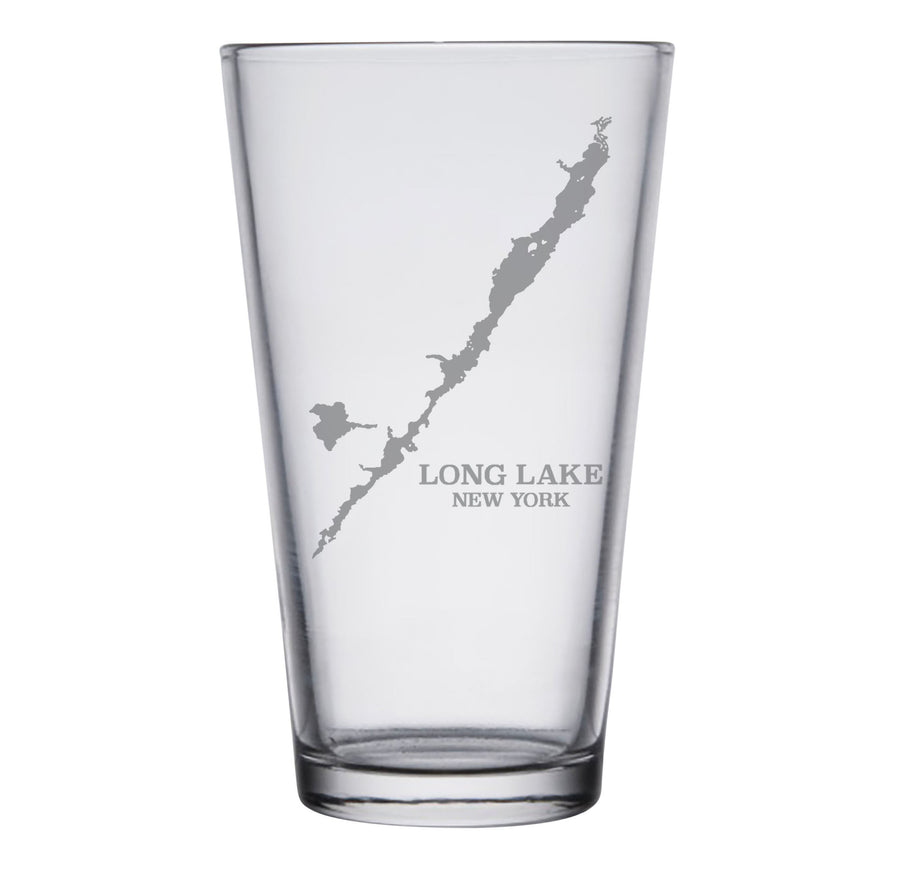Long Lake, NY Map Glasses